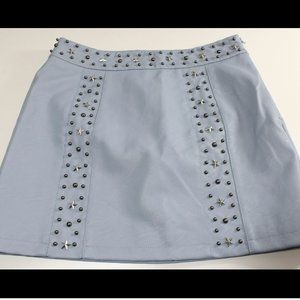 Topshop Faux Leather powder blue skirt